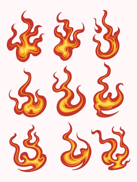 Colecciones de vectores de llama de fuego