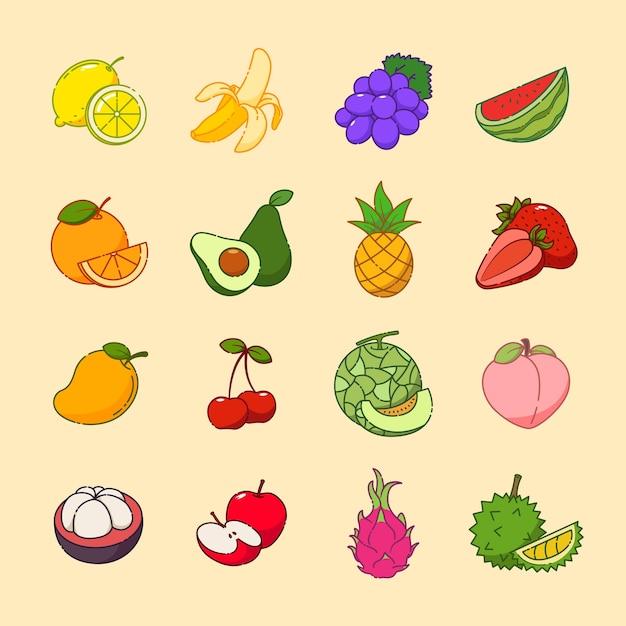 colecciones vectoriales de frutas