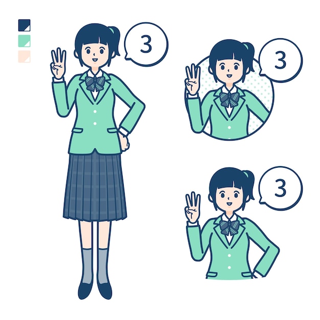 Colegiala simple Green BlazerContando como 3