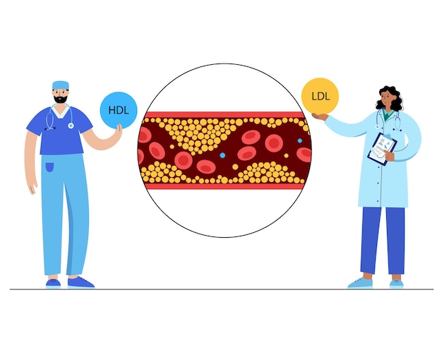 Vector colesterol sangre arteria