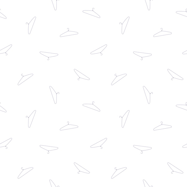 Colgadores para ropa patrón sin costuras diseño de fondo sin fin repetición impresión en blanco y negro para decoración de la tienda papel tapiz monocromático textura imprimible para tela ilustración vectorial plana