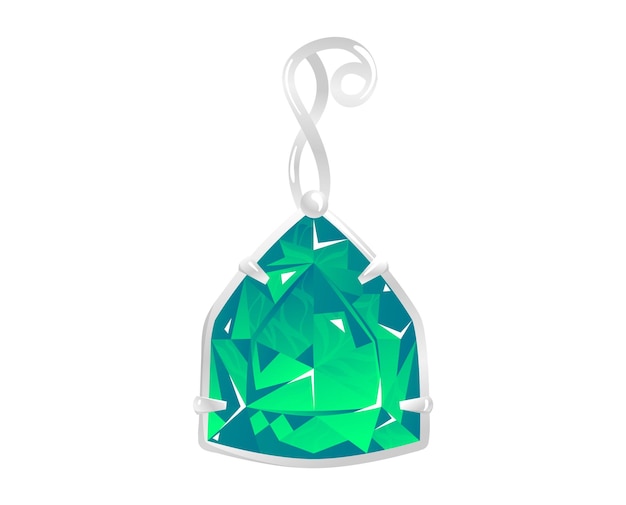 Colgante de esmeralda verde con intrincado ajuste de plata elegante joyería de piedras preciosas diseño accesorio de lujo