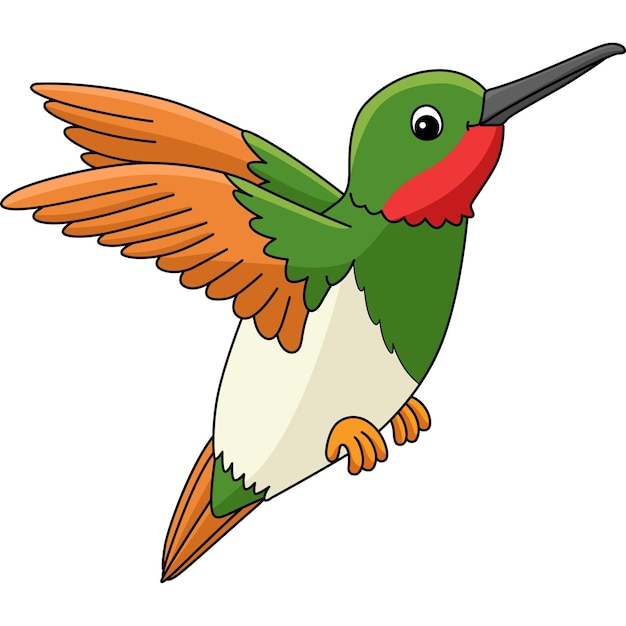 Colibrí Animal Cartoon Color Clipart