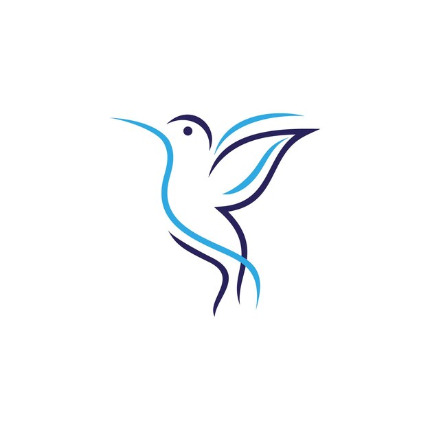 colibrí colibri lineart logo vector plantilla