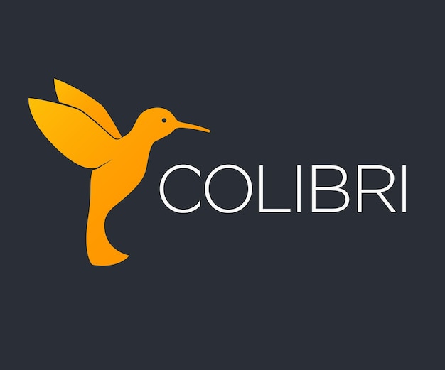 Colibri, elemento del logo de colibrí en la oscuridad.