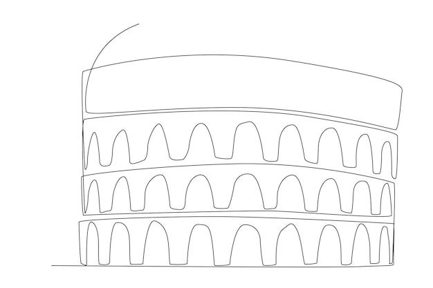 Coliseo en arte de línea de italia