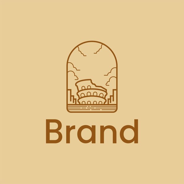 coliseo línea logo vector