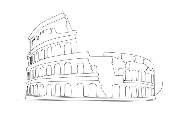 Vector coliseo en roma line art