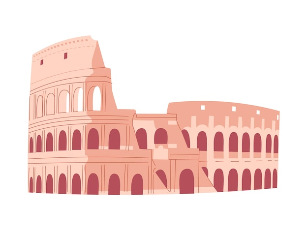 Coliseo de roma. turismo italiano. ilustración vectorial.