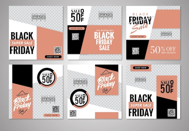 un collage de carteles para la venta del viernes negro