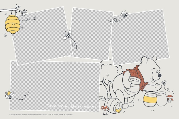 Collage de fotos de Winnie the Pooh