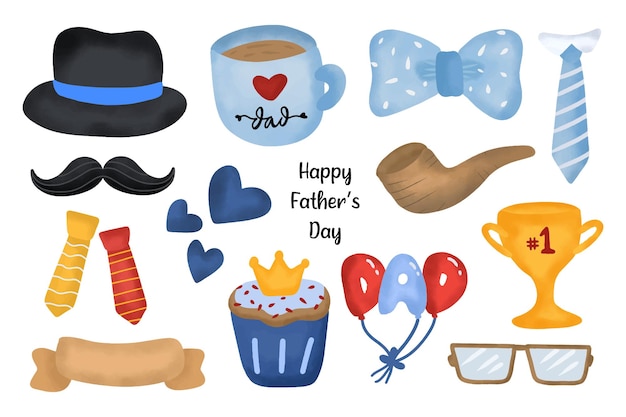 un collage de imágenes de pasteles y un pastel con un sombrero que dice día de los padres