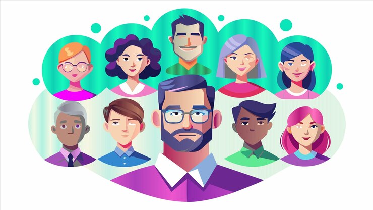 Vector un collage de personas de todo el mundo