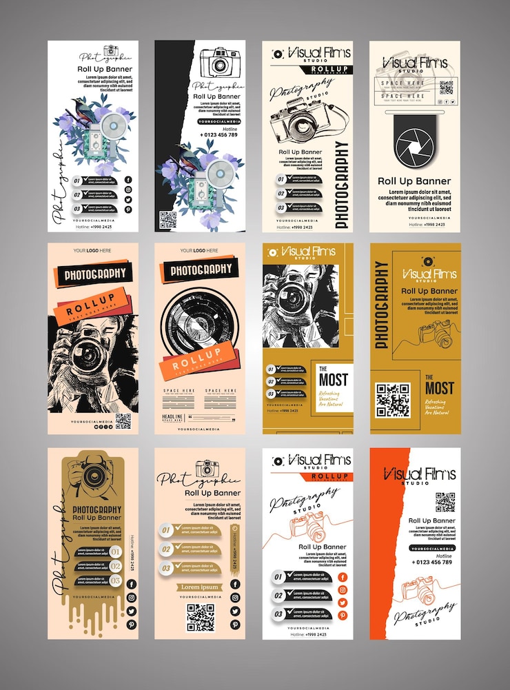 Vector un collage de varios carteles incluyendo uno que dice verizon