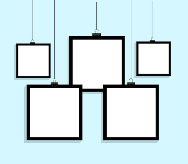 Collaje de fotogramas Conjunto de ilustraciones de álbumes Collaje creativo Frame de fotos Película fotográfica aislada Vector de fotos