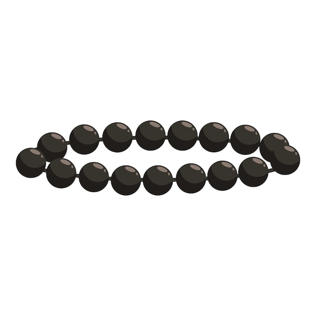 Collar de cuentas negras sobre un fondo blanco