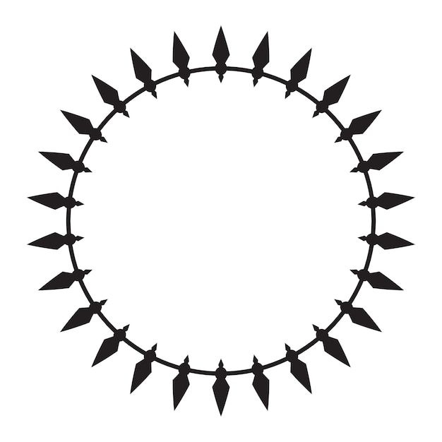 collar de espinas elemento gráfico círculo vector decoración marco borde