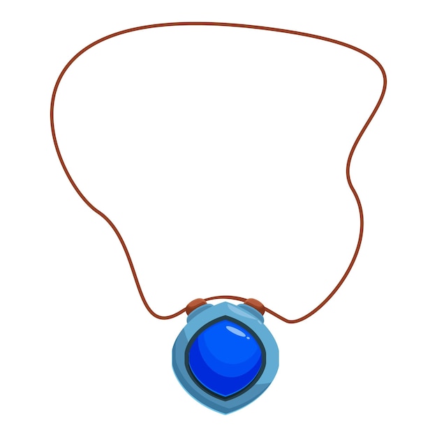 Collar de piedras preciosas azules colgando de una cuerda de cuero