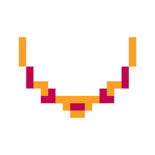 collar de pixel art para su diseño naranja