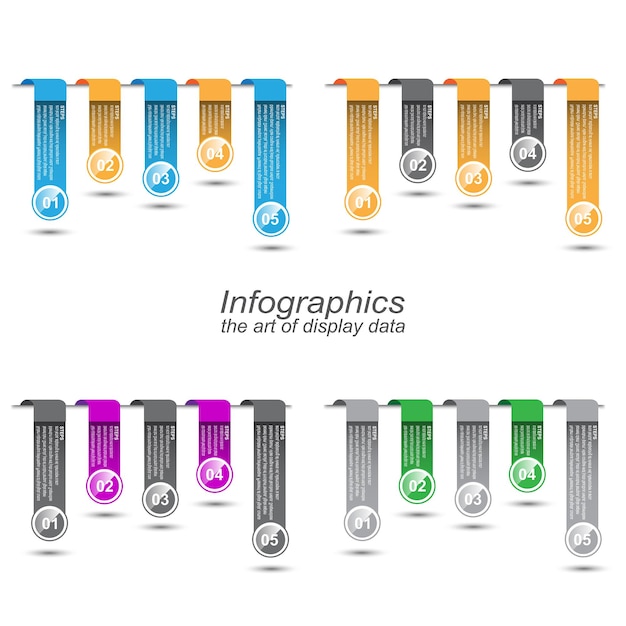 collection infographic template for modern data visualization and ranking and statistics