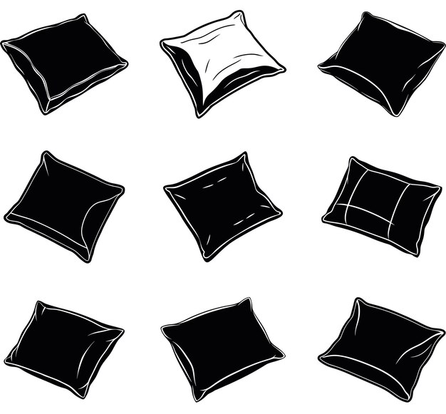 Collection of Black and White Pillows