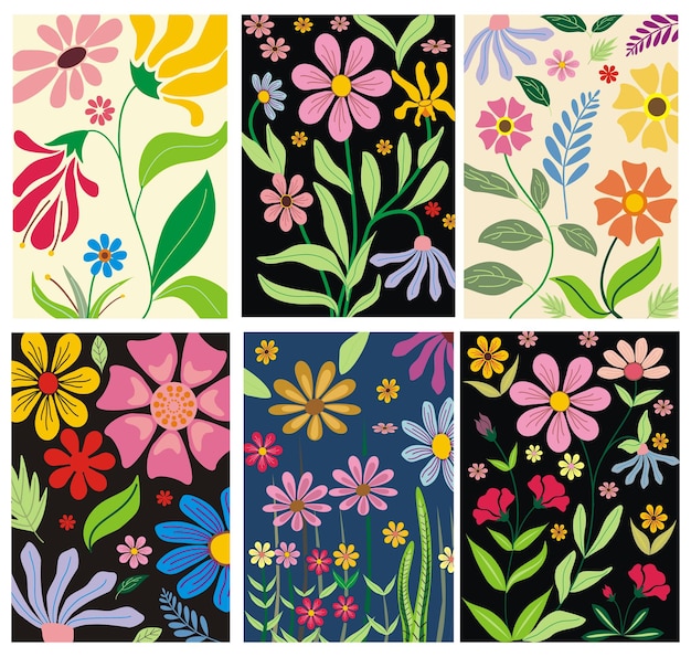 Collection of Colorful Floral Arrangements