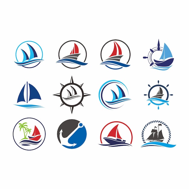 a collection of different logos including boats and yachts