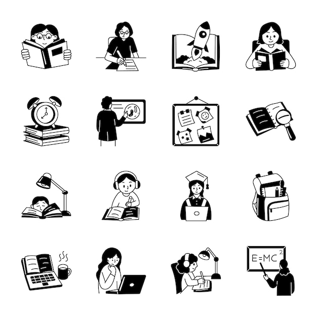 Collection of Hand Drawn Study Illustrations