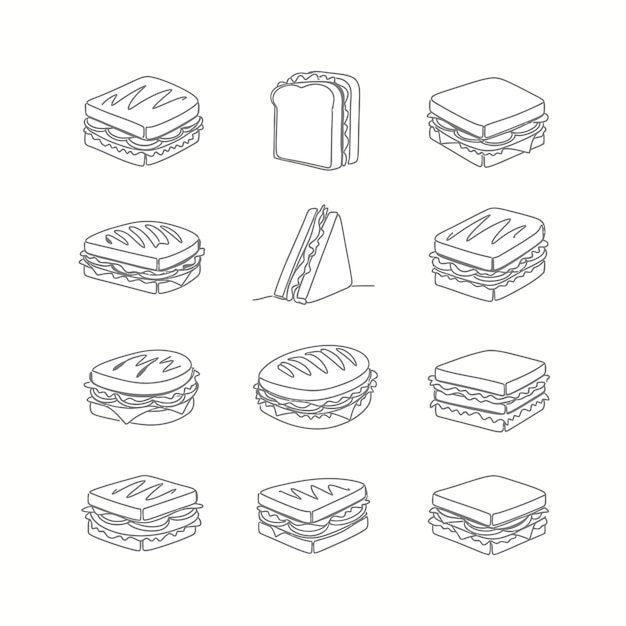 Collection of Isometric Sandwich Illustrations