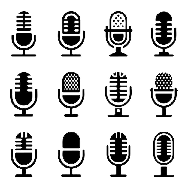 Collection of microphone icons