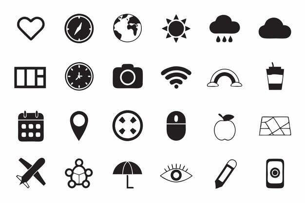 Collection of Simple Black Icons