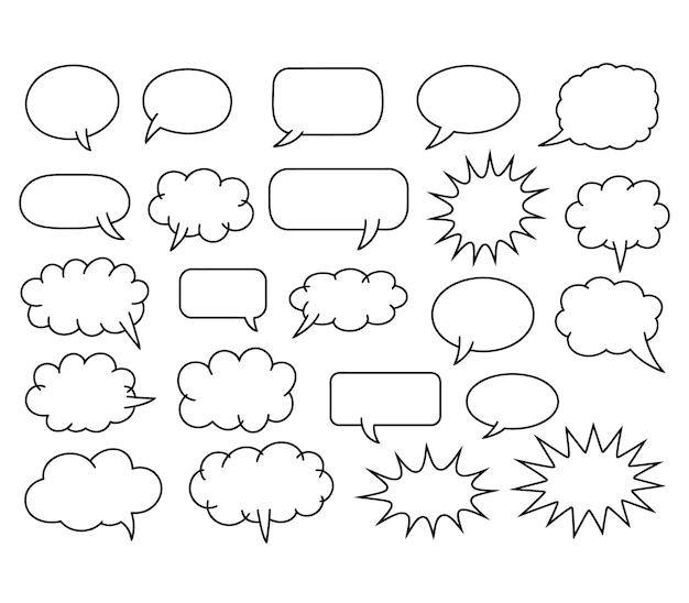 Collection of Speech Bubbles and Chat Boxes