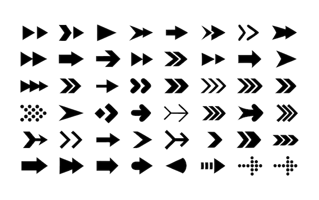 Collection of Various Arrow Symbols Pointing Right