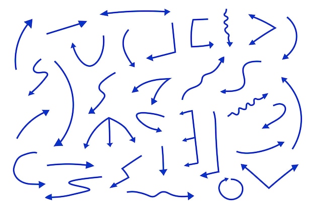 Collection of Various Bold Blue Arrows for Directional Guidance