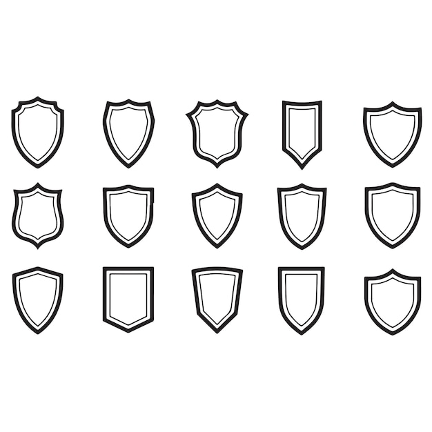 Collection of Various Shield and Badge Outlines