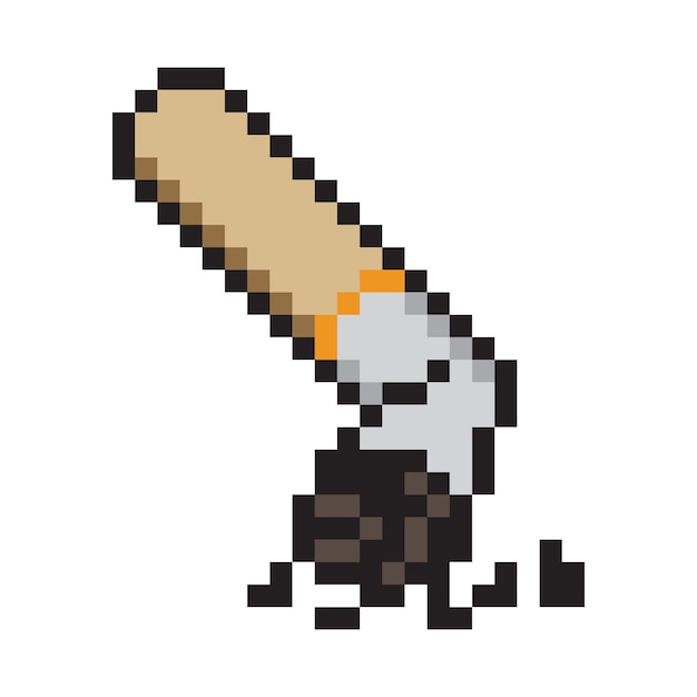 Vector colmillo de cigarrillo con estilo de pixel art