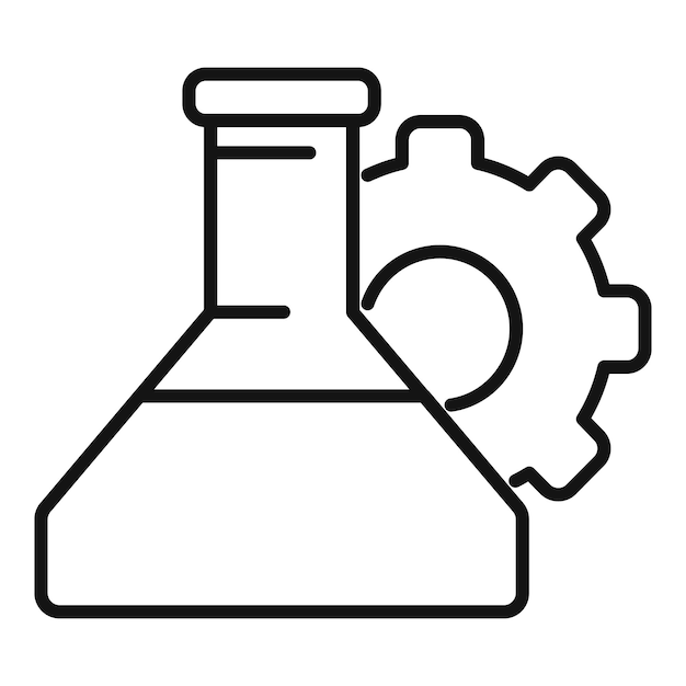 Colofón de laboratorio con icono de engranaje