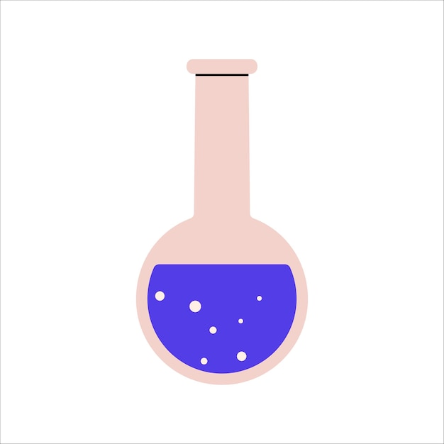 Colofón químico con líquido Ilustración vectorial para diseños científicos educativos y de laboratorio