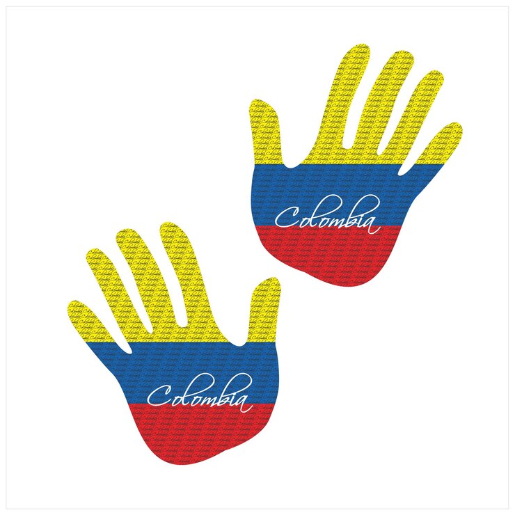 Vector colombia bandera mano ilustrador gráfico vectorial