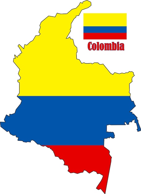 Colombia mapa y bandera