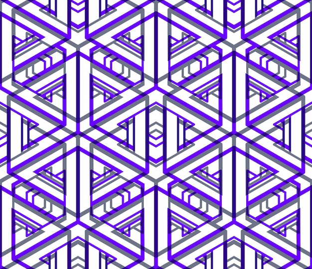 Color abstracto entrelazado patrón geométrico sin fisuras, EPS10. Telón de fondo ilusorio brillante con figuras tridimensionales entrelazadas. Revestimiento gráfico contemporáneo.