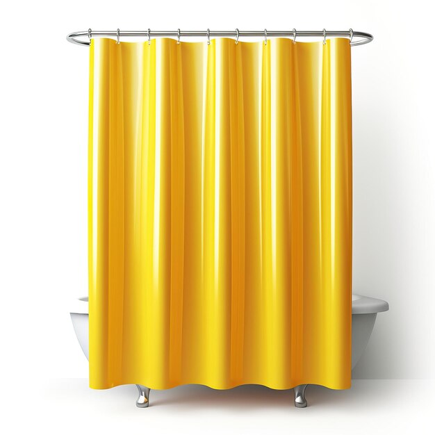 Vector color amarillo cortina de ducha 3d vector fondo blanco es