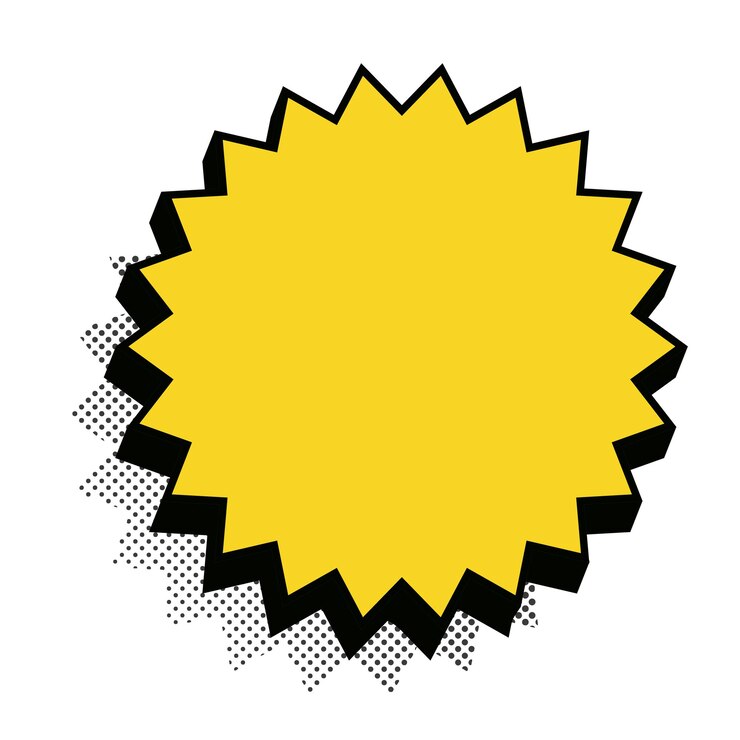 Vector color amarillo de estilo retro de la pegatina