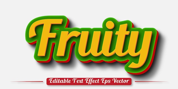 El color amarillo frutal es un vector de efecto de texto 3D editable.