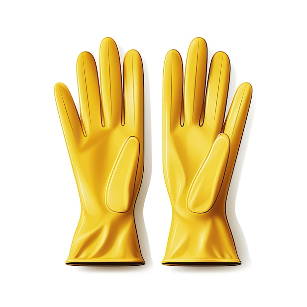 Vector color amarillo guantes gradiente vector fondo blanco isol