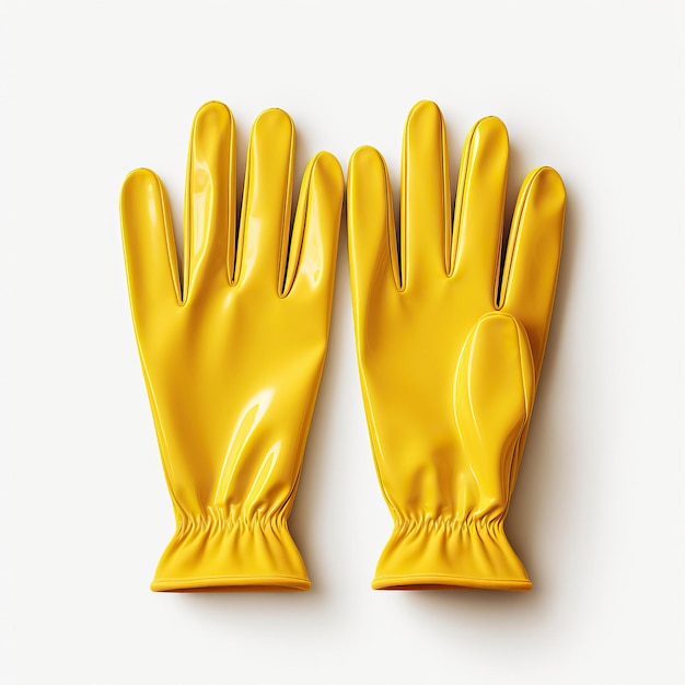 Vector color amarillo guantes vector plano fondo blanco aislado