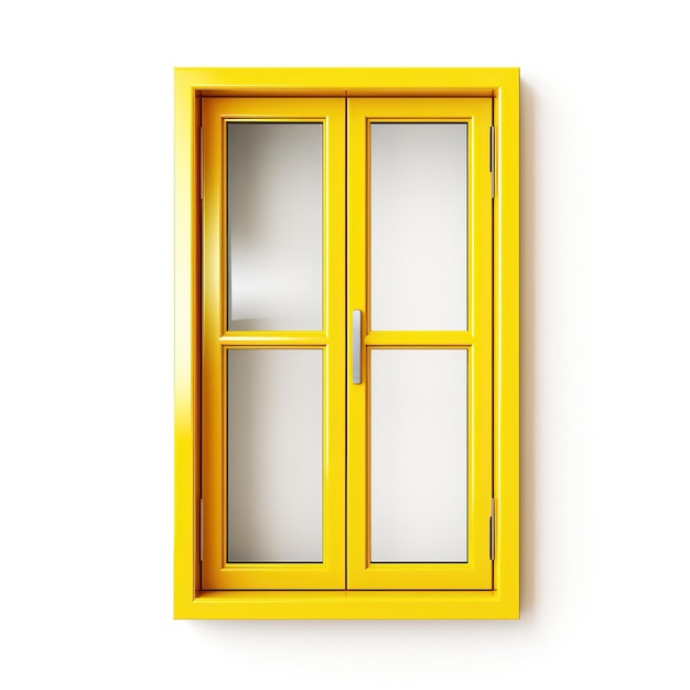 Vector color amarillo ventana 3d vector fondo blanco aislado h