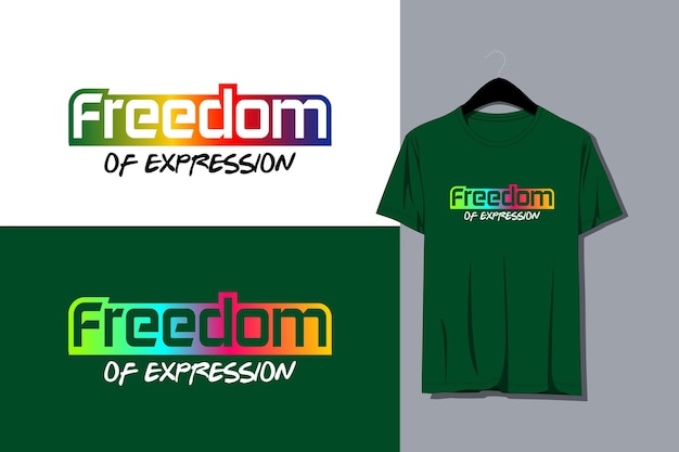 Color del arco iris del diseño de la tipografía de la libertad para la camiseta