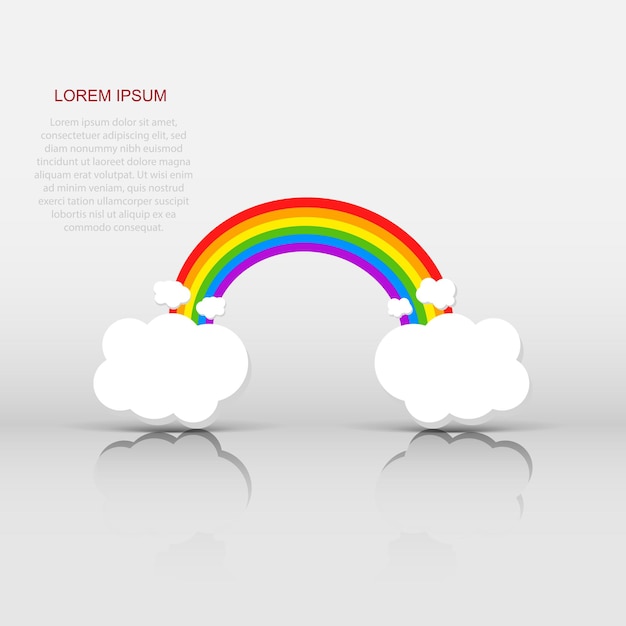 Color del arco iris con nubes ilustración vectorial