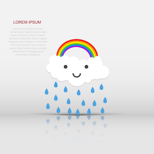 Color del arco iris con nubes ilustración vectorial